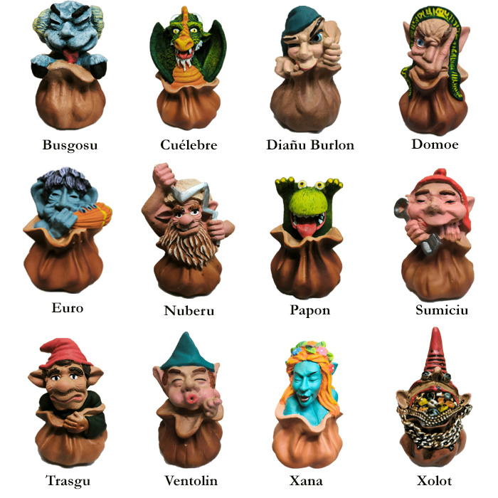 Imagen colección sacos personajes mitología asturiana